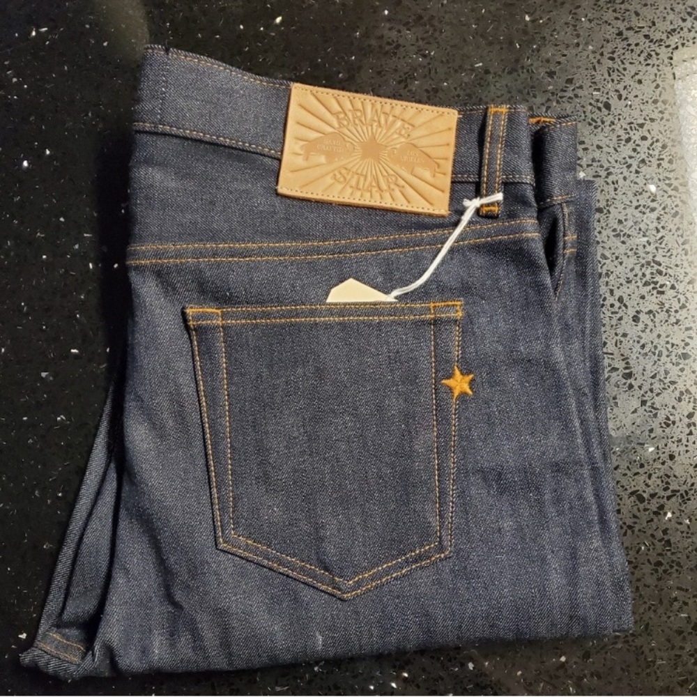 Brave Star CONE MILLS skeleton skinny selvedge denim jeans. W36 made in USA